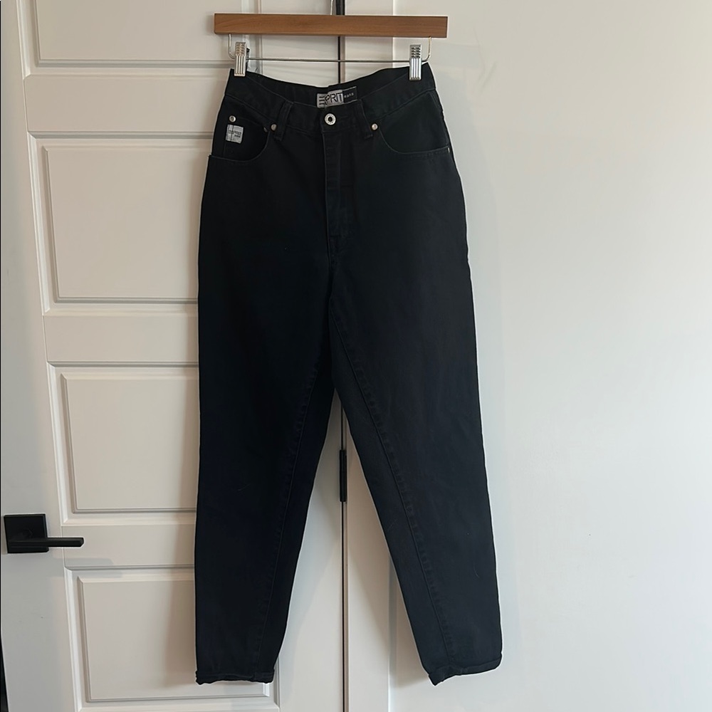 ESPRIT High waisted vintage cotton MOM jeans Black tapered leg